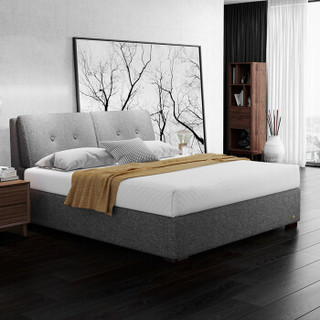 芝华仕爱蒙 布床双人床婚床高箱床现代简约床 C010 灰色 1.8*2米30-60天发货