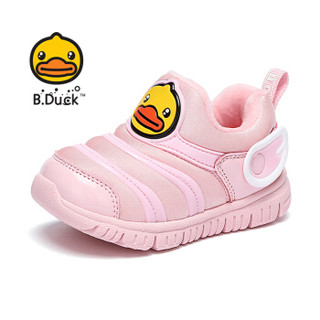 小黄鸭（B.Duck）童鞋儿童运动鞋 保暖棉鞋男女孩毛毛虫休闲鞋 B508A3949粉色25