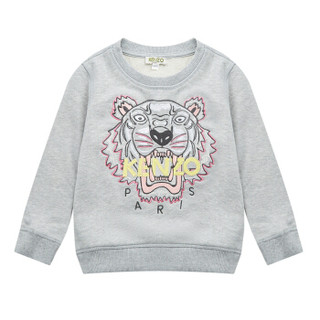 KENZO KIDS 高田贤三 奢侈品童装 19秋冬新款 女童灰色棉质虎头卫衣 KP15178 25P 3A/3岁/98cm