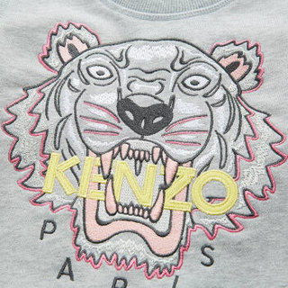 KENZO KIDS 高田贤三 奢侈品童装 19秋冬新款 女童灰色棉质虎头卫衣 KP15178 25P 3A/3岁/98cm