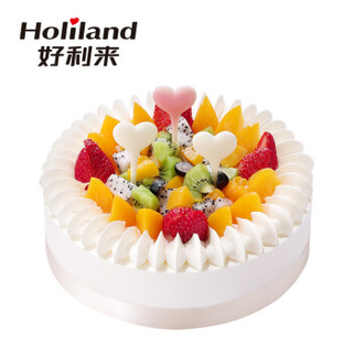 好利来 花漾甜心生日蛋糕 30cm 玫瑰慕斯+芒果口味生日蛋糕仅限北京订购