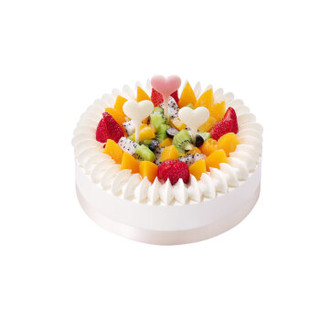 好利来 花漾甜心生日蛋糕 30cm 玫瑰慕斯+芒果口味生日蛋糕仅限北京订购