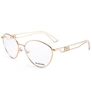 巴黎世家(BALENCIAGA)眼镜框男女 镜架 透明镜片金色镜框BB0066O 002 55mm
