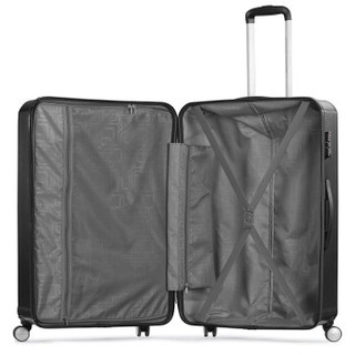 美旅拉杆箱 商务男女行李箱飞机轮大容量旅行箱 24英寸TSA密码锁BX3黑色