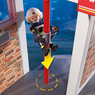 摩比世界（playmobil）情景玩具火警消防系列拼插模型消防局9462儿童玩具