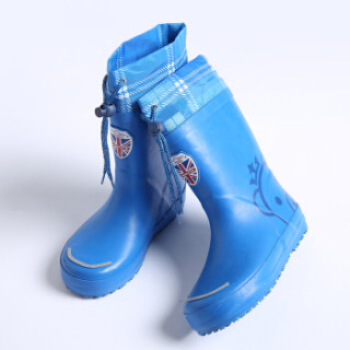 儿童雨鞋宝宝雨靴中童防滑幼儿园小孩雨鞋四色 kq15439 升级款蓝色 35