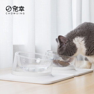 宠幸(CHOWSING) 猫碗 狗碗 食碗 白色 猫咪饭碗食盆宠物用品