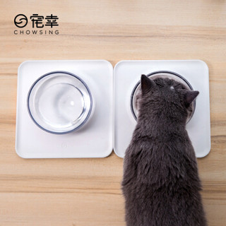 宠幸(CHOWSING) 猫碗 狗碗 食碗 白色 猫咪饭碗食盆宠物用品