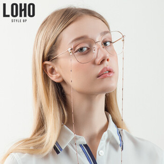 LOHO 门店同款 时尚款近视眼镜框架男女款 LH06023 玫瑰金