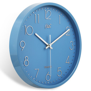 康巴丝（Compas）挂钟创意静音钟表客厅现代简约时钟 12英寸卧室石英钟表挂墙C2448 深蓝色