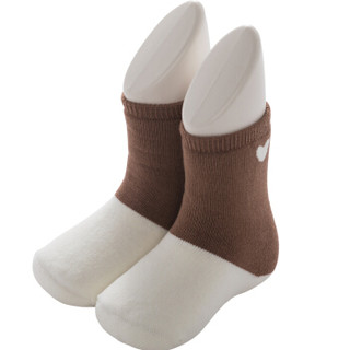 威尔贝鲁（WELLBER）婴儿袜子宝宝秋冬地板袜加厚毛圈袜3双装学院风12-14cm