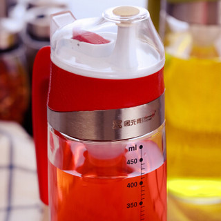 居元素 诺斯玻璃可控定量油瓶 500ml 厨房家用防漏油瓶 酱油醋酒密封调味瓶 N79064000 颜色随机