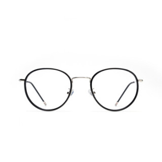 眼镜框 男女款平光镜黑边银框光学近视眼镜架宝岛眼镜目戏平光镜1001