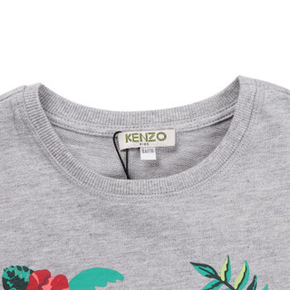 KENZO KIDS 高田贤三 奢侈品童装 女童灰色棉质印花长袖T恤 KN15038 25 12A/12岁/152cm