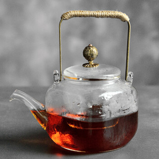 雅集玻璃茶壶 耐高温加厚过滤煮茶壶家用提梁煮茶器烧水泡茶壶