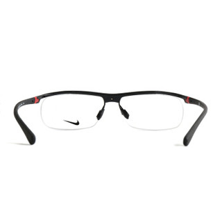 NIKE 耐克 中性款黑色镜框黑色镜腿半框光学眼镜架眼镜框 7071/2 002 59MM