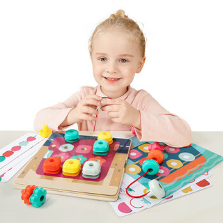 特宝儿（topbright） 彩虹堆叠排序盒 串珠玩具木质宝宝益智玩具儿童女孩男孩3-6岁亲子互动
