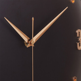 北极星（POLARIS）挂钟 客厅现代简约时钟轻奢创意时尚家用大气装饰石英钟 8127-小-数字-PU黑皮