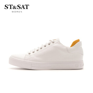 星期六（ST&SAT）牛皮革时尚小白休闲鞋SS91112073 黄色 37