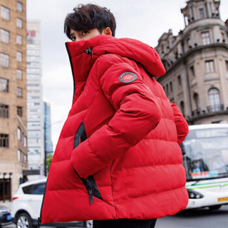南极人（Nanjiren）棉服男时尚保暖棉衣连帽修身外套棉袄 NJR9921MF红色 3XL码