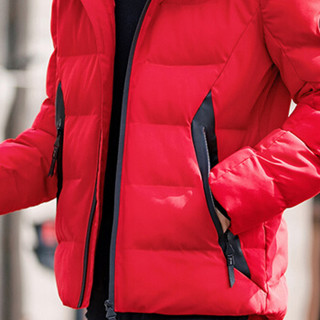 南极人（Nanjiren）棉服男时尚保暖棉衣连帽修身外套棉袄 NJR9921MF红色 3XL码