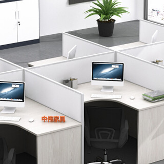 中伟电脑办公桌屏风桌员工桌员工位工作位职员桌卡座干字型6人位含椅子