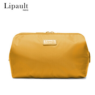 Lipault欧美风时尚化妆包 丝滑尼龙盥洗包防水大容量收纳包手拿包P54*45007深黄色