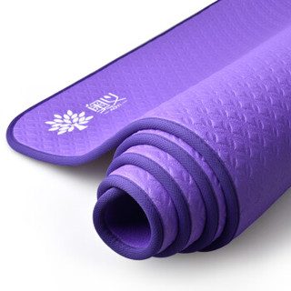 奥义高密度瑜伽垫 185*80cm加宽加长健身垫 加厚防滑运动垫 升级深紫锁边(含绑带网包)