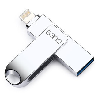 banq 64GB USB3.0苹果U盘 A60高速尊贵版 亮银色 苹果官方MFI认证 iPhone/iPad双接口手机电脑两用U盘