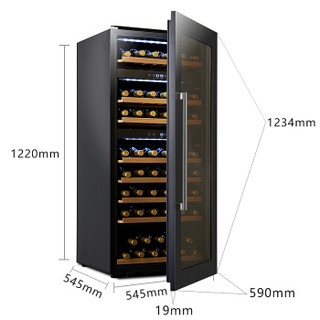 佳思汤 JUSTOWN JC220 无缝嵌入式恒温红酒柜壁橱吧台内嵌式压缩机酒柜冰吧冷柜三温区风冷无霜
