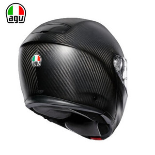 AGV摩托车机车越野双镜片四季拉力个性碳纤维揭面盔全盔头盔 亚光色L