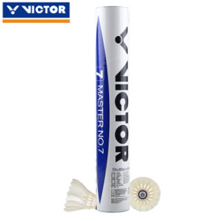 有券的上：VICTOR 羽毛球大师7号鹅毛专业比赛训练MS7 一筒12只装 77速