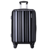 莎米特SUMMIT万向轮拉杆箱男女PC材质行李箱24英寸可扩容旅行箱子防刮 PC154T4A 黑色