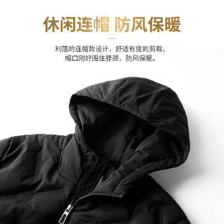 Interight x Bluekevin羽绒服男时尚潮流连帽纯色简约保暖外套 灰色 185/104A(XXL)