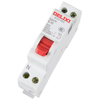 德力西电气 DELIXI ELECTRIC 微型断路器 DZ47P空气开关家用空开双进双出 C型 1P+N 10A