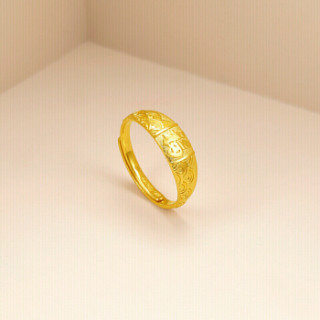 商品周六福珠宝 女款活口祥云福字足金黄金戒指 计价aa014044 约5.2g