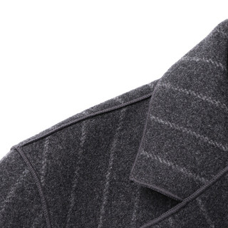 卡帝乐鳄鱼(CARTELO)毛呢大衣男中长款2019冬季新款时尚商务纯色双面羊毛呢子风衣外套 灰色 175