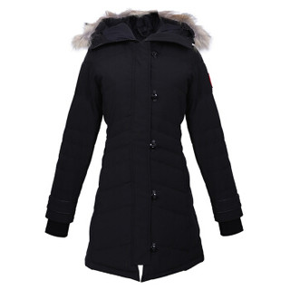 CANADA GOOSE 女士黑色亚洲版Lorette 派克大衣中长款羽绒服 2090LA 61  L