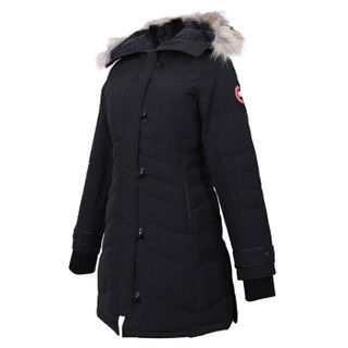 CANADA GOOSE 女士黑色亚洲版Lorette 派克大衣中长款羽绒服 2090LA 61  L