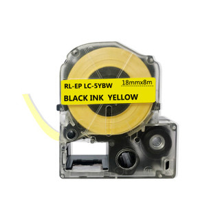 艾洁 爱普生18mm黄底黑字标签色带 适用EPSON LW400;LW700;LW600P;LW1000P LK-5YBP