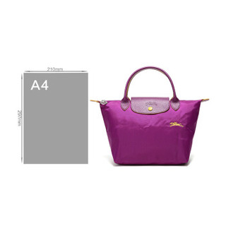 LONGCHAMP 珑骧 2019新品 女士LE PLIAGE系列紫罗兰色织物小号短柄可折叠手提包 1621 619 P21