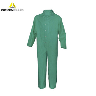 代尔塔/DELTAPLUS 401015 重型防化服（氨气、弱）PVC材质液密连体防化服CO600 绿色 L 1件 企业专享
