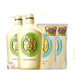 资生堂可悠然(KUYURA)美肌沐浴露套装(欣怡幽香550ml+恬静清香550ml+替换装400ml*2 ) *2件