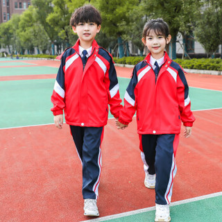 AUDDE 2019秋冬季新款女装新品短外套女小学生校服套装学院风班服 AAACJFS02 D215男款 110码（偏小一码）