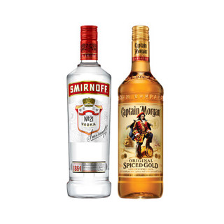 摩根船长（Captain Morgan）金朗姆酒700ml+斯米诺（Smirnoff）红牌伏特加750ml