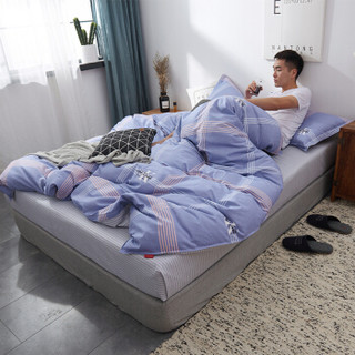 彩阳 纯棉四件套 全棉高只床上用品双人印花被套床单1.5/1.8米床通用（200*230cm）致潮简约