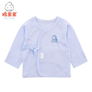 棉果果婴儿衣服秋季新生儿半背衣婴幼儿长袖上衣3件装 19345 混色（蓝） 59