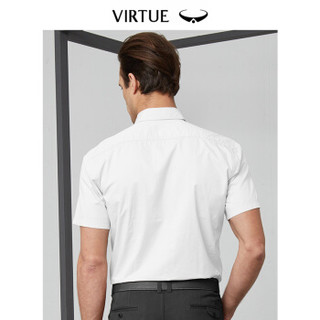 Virtue富绅纯棉军风短袖衬衫男硬汉工装休闲男士半袖寸衣 YCM60321081 米白色 42