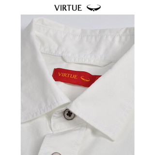 Virtue富绅纯棉军风短袖衬衫男硬汉工装休闲男士半袖寸衣 YCM60321081 米白色 42