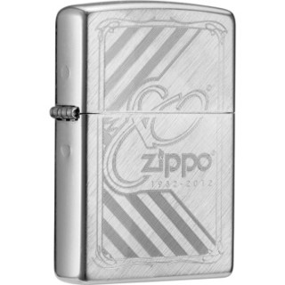 之宝(Zippo)打火机 商标格纹之上斜纹拉丝镀铬雕刻28182-000059